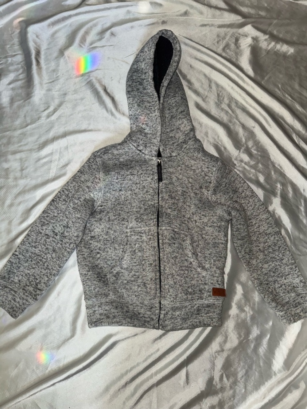 Kids Heather Gray Zip-Up Hoodie